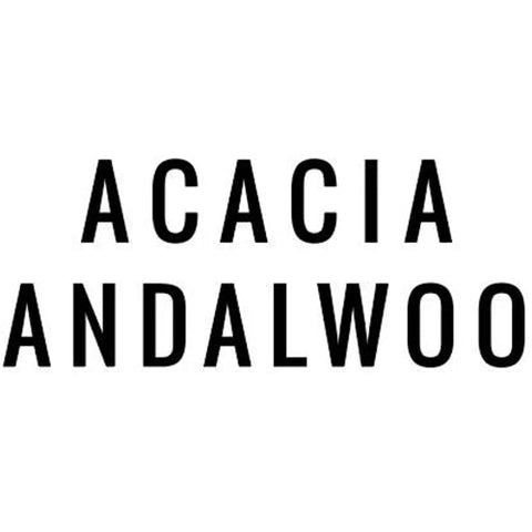 Acacia Sandalwood black text on white background